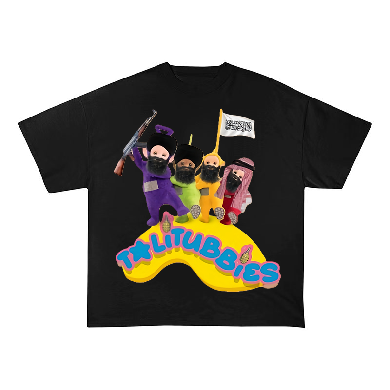 TALITUBBIES PARODY FUNNY CULTURAL MEME OVERSIZED HEAVYWEIGHT COTTON TEE-60054