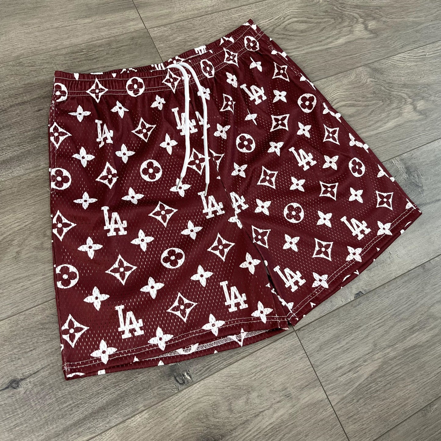 BROWN LA MESH SHORTS-8666 - RDMCLOTHINGART