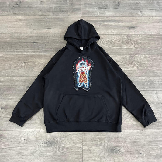 GOKU TAPESTRY PATCH HOODIE-9049 - RDMCLOTHINGART