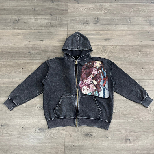 RDMCLOTHINGART tapestry hoodie KIMETSU TAPESTRY PATCH HOODIE-9245