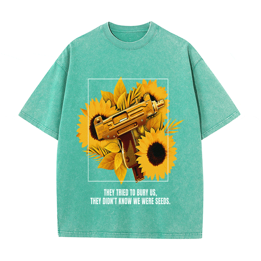 RDMCLOTHINGART tapestry hoodie SUNFLOWER UZI HEAVY WEIGHT COTTON TEE-9056