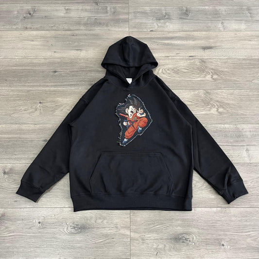 YOUNG GOKU TAPESTRY PATCH HOODIE-9064 - RDMCLOTHINGART