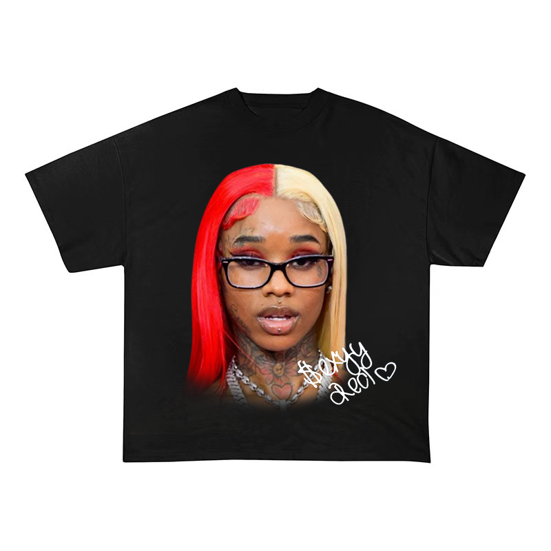 SEXYY RED SIGNATURE HAIR OVERSIZED HEAVYWEIGHT COTTON TEE-60040