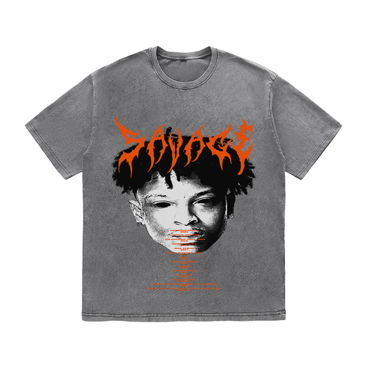 RDMCLOTHINGART tapestry hoodie 21 SAVAGE HEAVY WEIGHT COTTON TEE-8882