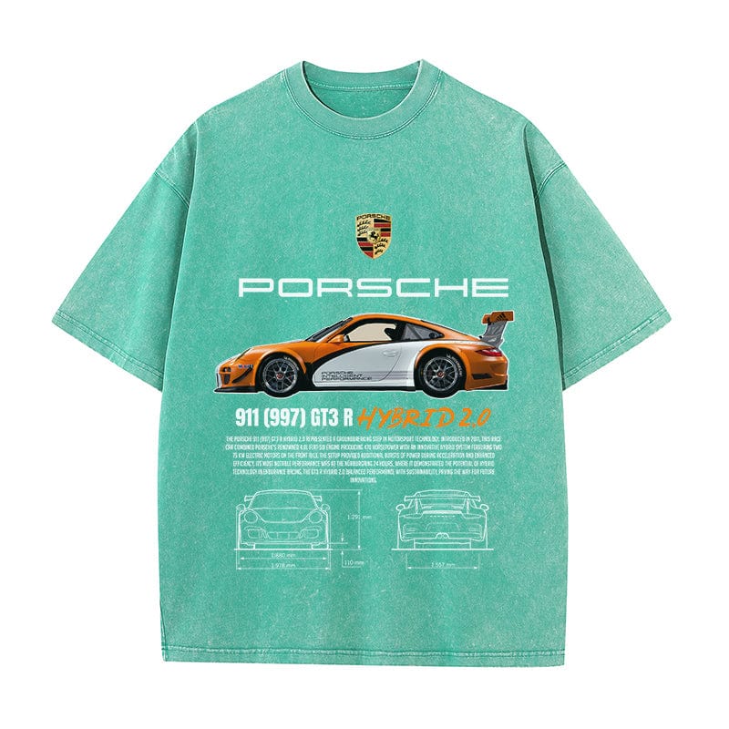 RDMCLOTHINGART tapestry hoodie 911 997 GT3 HYBRID 2.0 HEAVY COTTON TEES-9388
