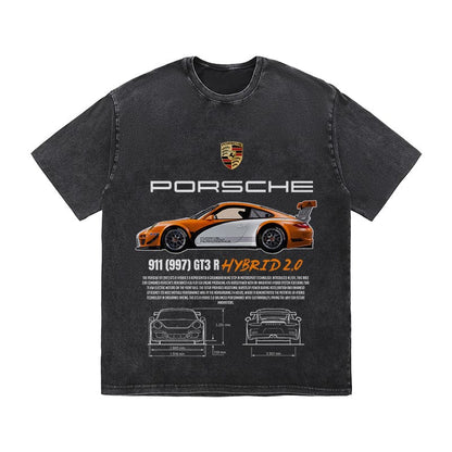 RDMCLOTHINGART tapestry hoodie 911 997 GT3 HYBRID 2.0 HEAVY COTTON TEES-9388