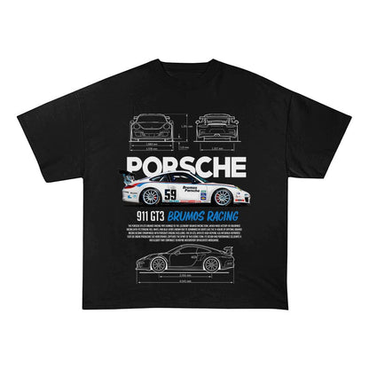 RDMCLOTHINGART tapestry hoodie 911 GT3 BRUMOS RACING HEAVY COTTON TEES-9390