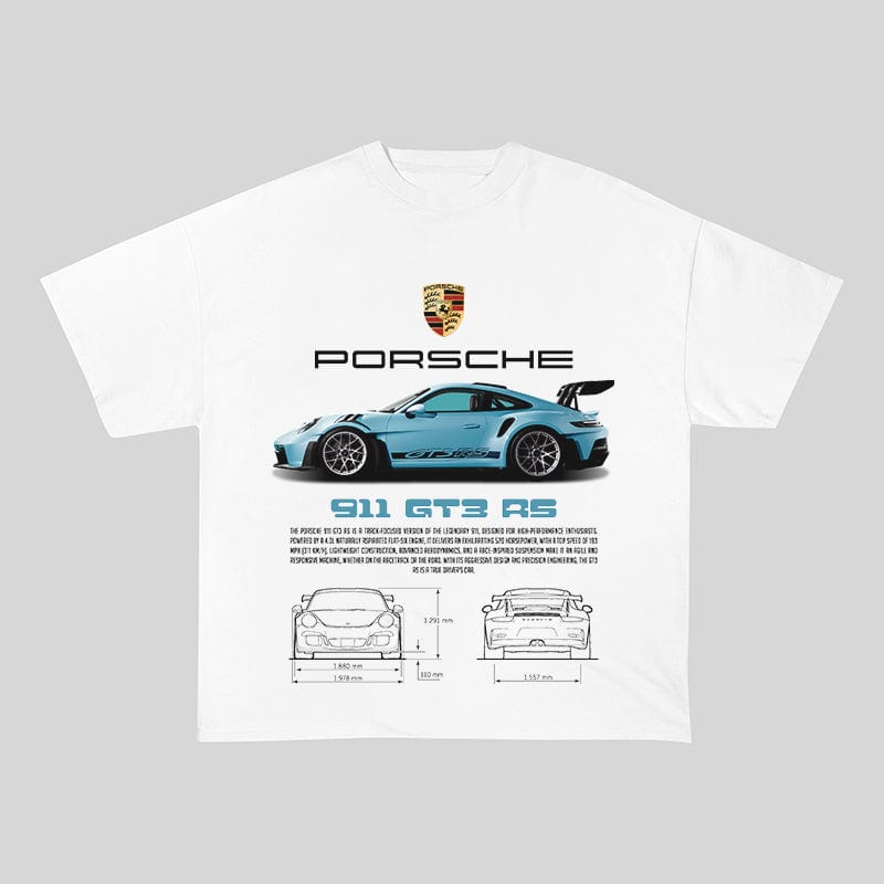 RDMCLOTHINGART tapestry hoodie 911 GT3 RS AZUL HEAVY COTTON TEES-9383