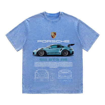 RDMCLOTHINGART tapestry hoodie 911 GT3 RS AZUL HEAVY COTTON TEES-9384