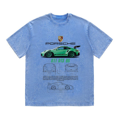 RDMCLOTHINGART tapestry hoodie 911 GT3 RS VERDE HEAVY COTTON TEES-9385