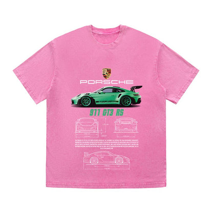 RDMCLOTHINGART tapestry hoodie 911 GT3 RS VERDE HEAVY COTTON TEES-9386