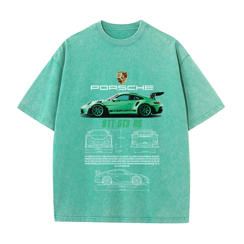 RDMCLOTHINGART tapestry hoodie 911 GT3 RS VERDE HEAVY COTTON TEES-9386