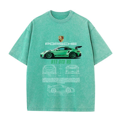 RDMCLOTHINGART tapestry hoodie 911 GT3 RS VERDE HEAVY COTTON TEES-9386