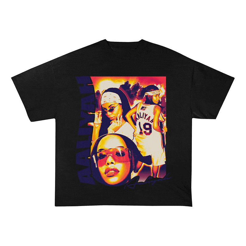 RDMCLOTHINGART tapestry hoodie AALIYAH HEAVY WEIGHT COTTON TEE-9029