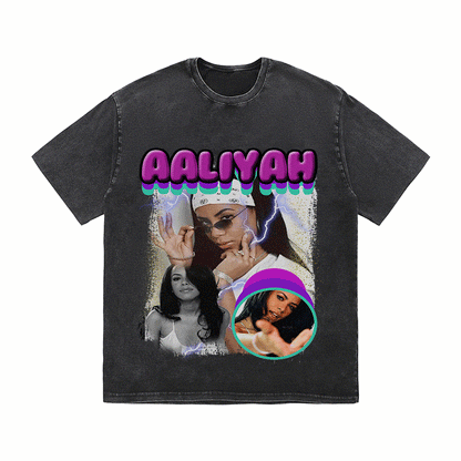RDMCLOTHINGART tapestry hoodie AALIYAH HEAVY WEIGHT COTTON TEE-9113