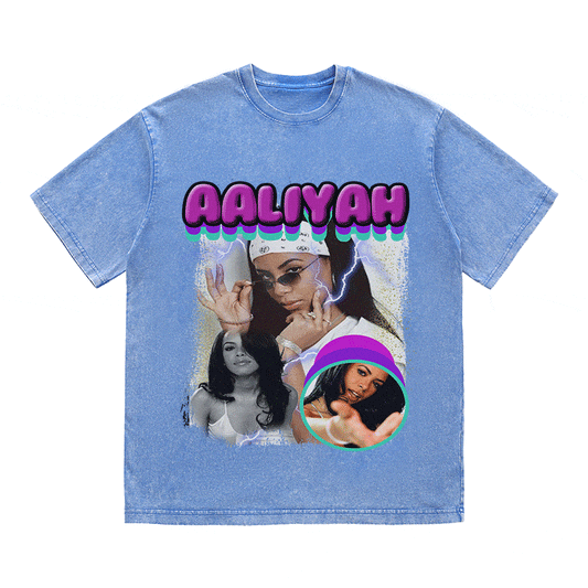 RDMCLOTHINGART tapestry hoodie AALIYAH HEAVY WEIGHT COTTON TEE-9113