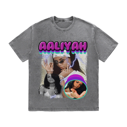 RDMCLOTHINGART tapestry hoodie AALIYAH HEAVY WEIGHT COTTON TEE-9113