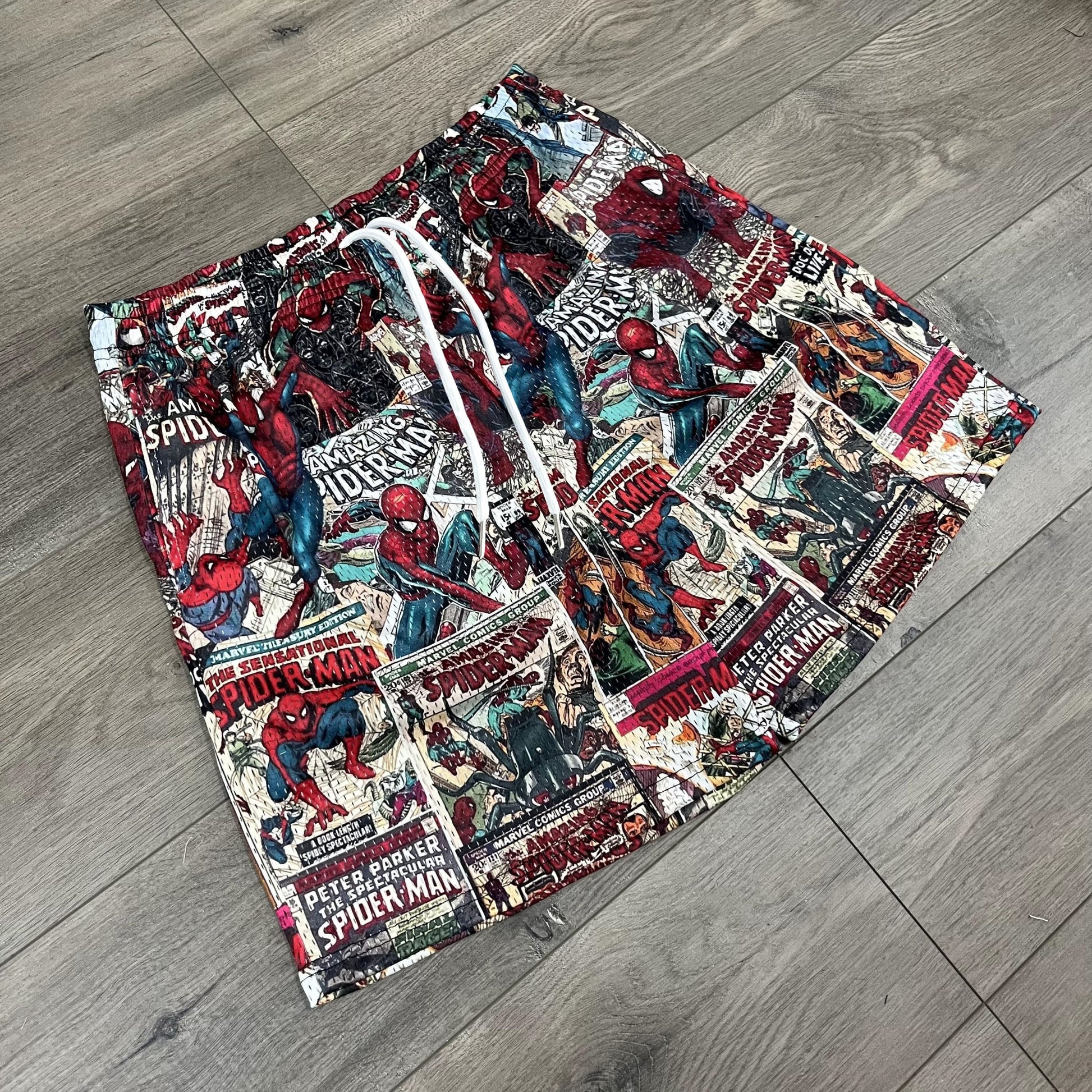 AMAZING SPIDERMAN MESH SHORTS-8673 - RDMCLOTHINGART
