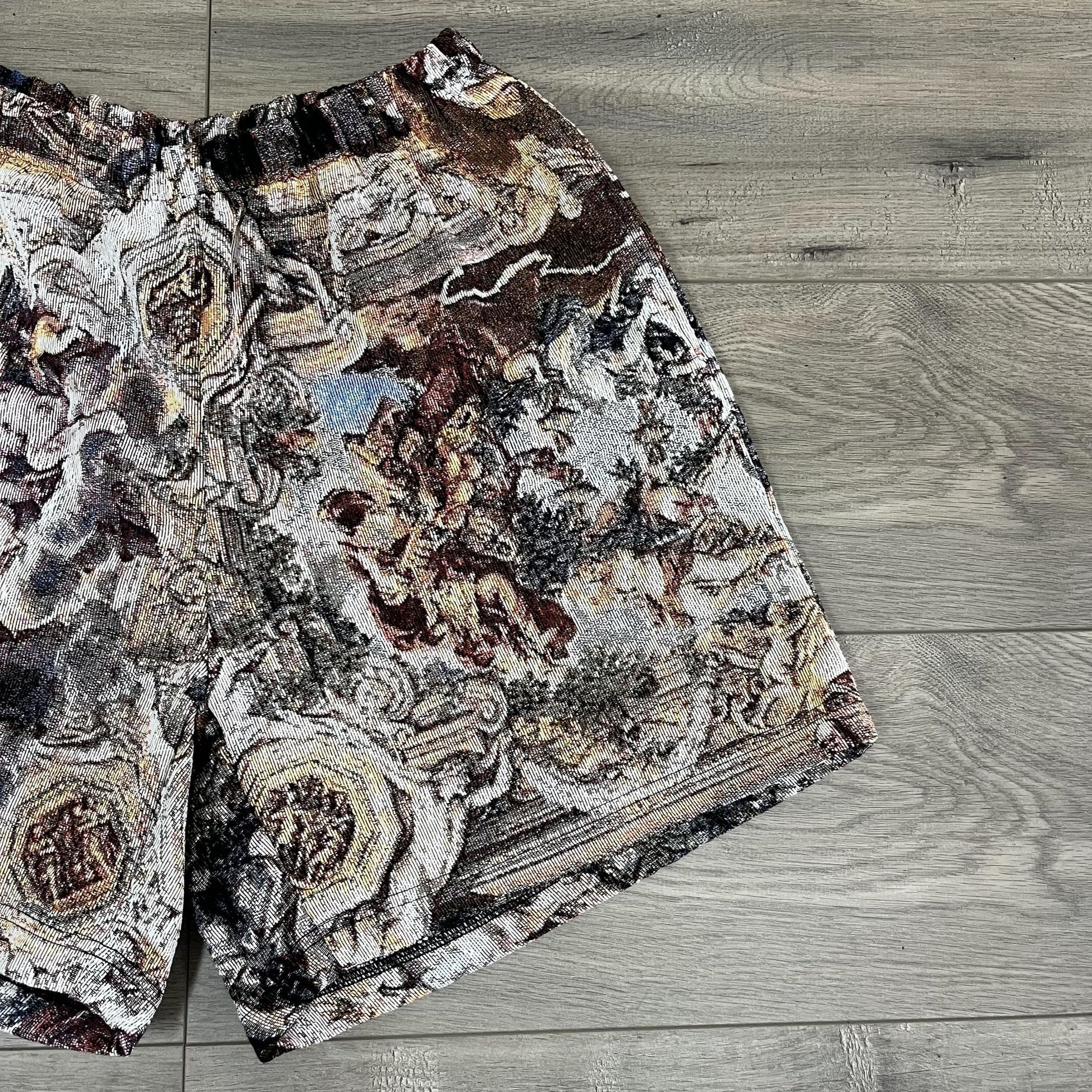 ANGELS TAPESTRY SHORTS - RDMCLOTHINGART