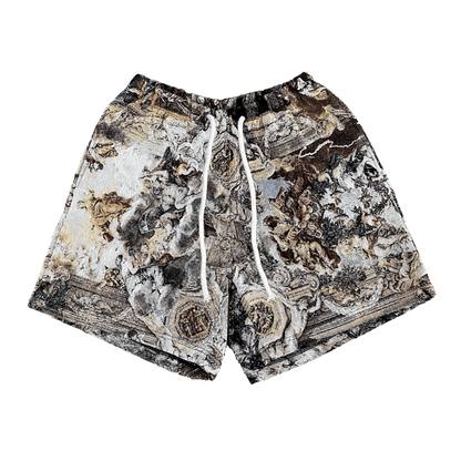 ANGELS TAPESTRY SHORTS - RDMCLOTHINGART