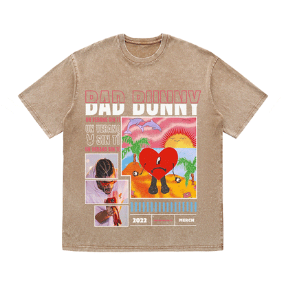 RDMCLOTHINGART tapestry hoodie BAD BUNNY HEAVY WEIGHT COTTON TEE-8989