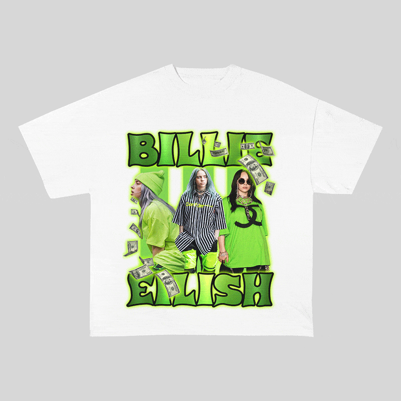 RDMCLOTHINGART tapestry hoodie BILLIE EILISH HEAVY WEIGHT COTTON TEE-9120