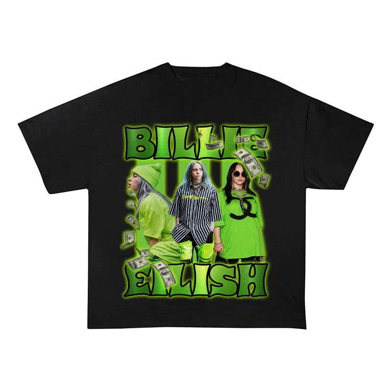 RDMCLOTHINGART tapestry hoodie BILLIE EILISH HEAVY WEIGHT COTTON TEE-9120