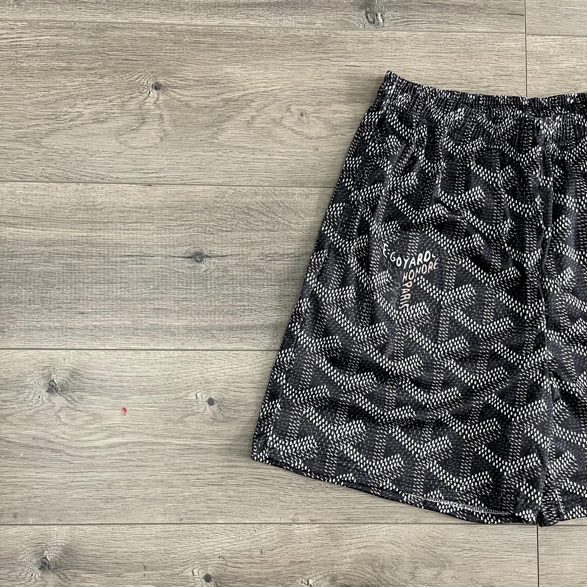 RDMCLOTHINGART tapestry hoodie BLACK GY MESH SHORTS-8707