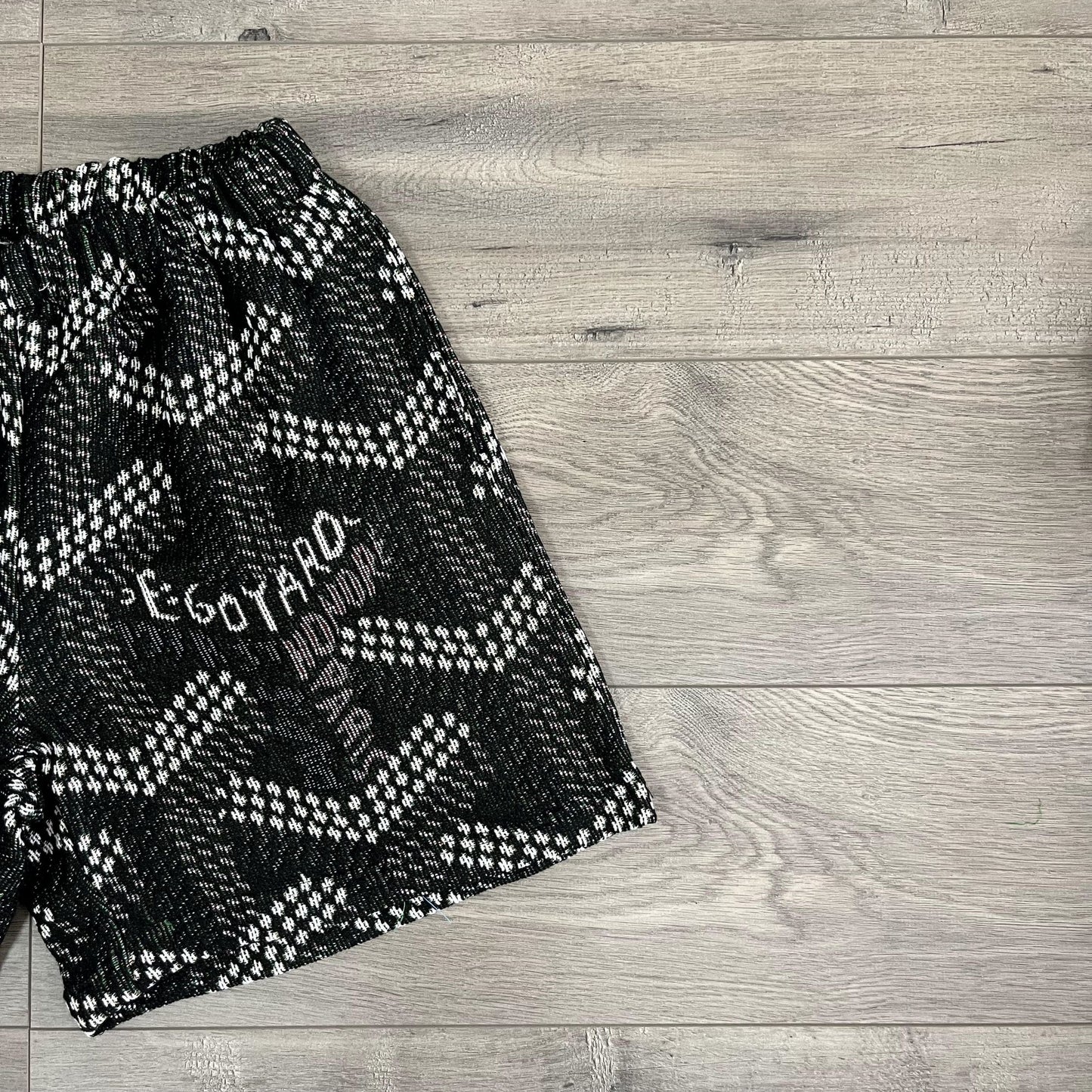 BLACK GY TAPESTRY SHORTS - RDMCLOTHINGART