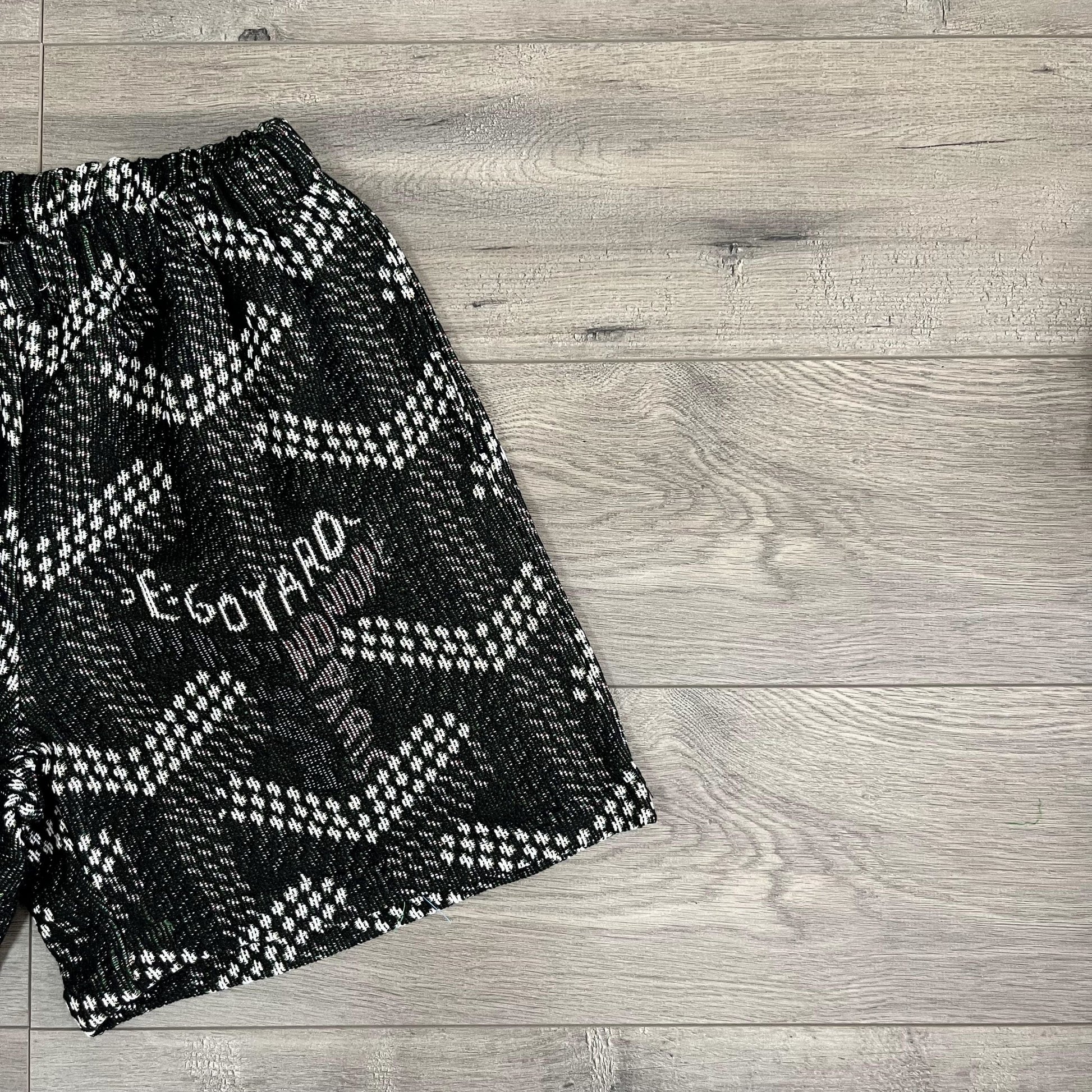 BLACK GY TAPESTRY SHORTS - RDMCLOTHINGART