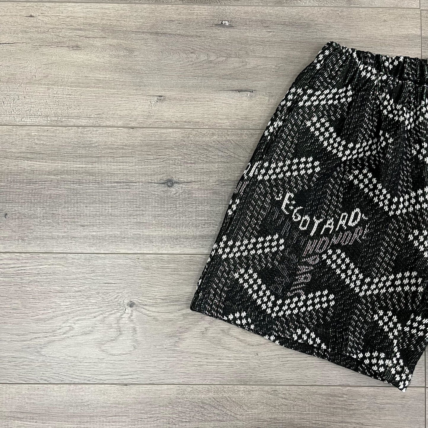 BLACK GY TAPESTRY SHORTS - RDMCLOTHINGART