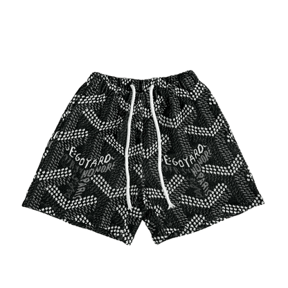 BLACK GY TAPESTRY SHORTS - RDMCLOTHINGART