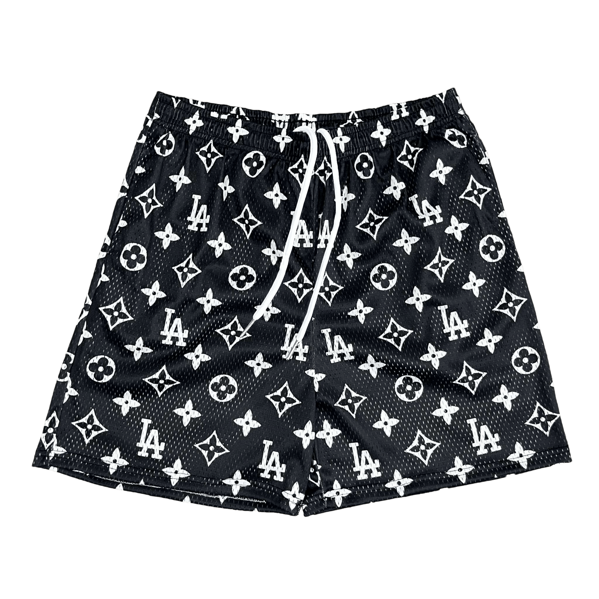 BLACK LA MESH SHORTS-8670 - RDMCLOTHINGART