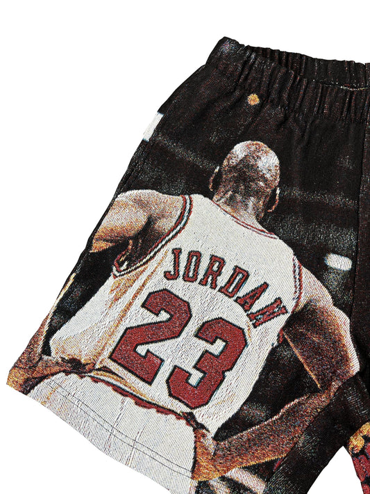 BLACK MJ TAPESTRY SHORTS - RDMCLOTHINGART