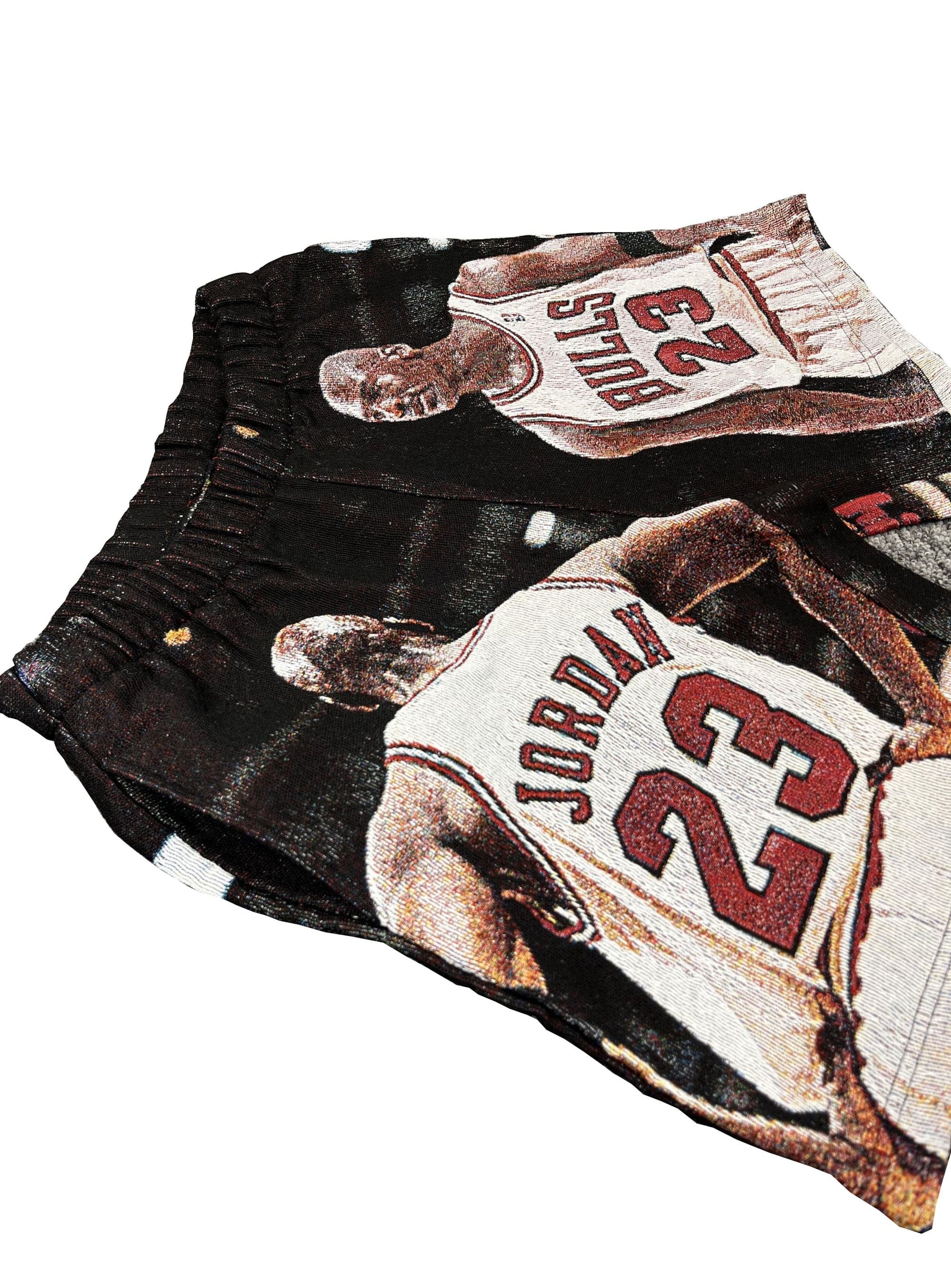 BLACK MJ TAPESTRY SHORTS - RDMCLOTHINGART