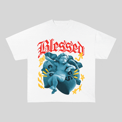 RDMCLOTHINGART tapestry hoodie BLESSED HEAVY WEIGHT COTTON TEE-9033