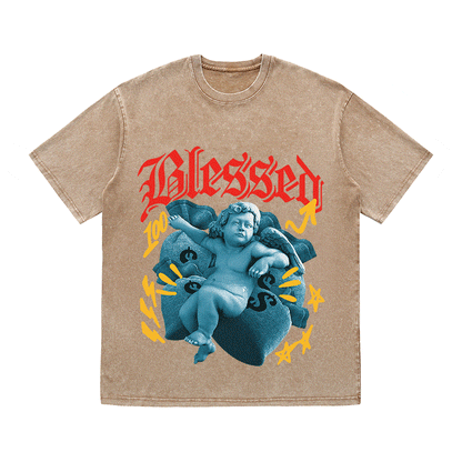 RDMCLOTHINGART tapestry hoodie BLESSED HEAVY WEIGHT COTTON TEE-9033