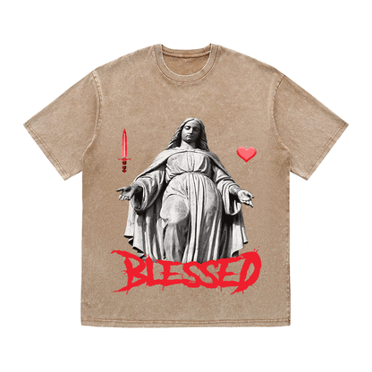 RDMCLOTHINGART tapestry hoodie BLESSED HEAVY WEIGHT COTTON TEE-9034