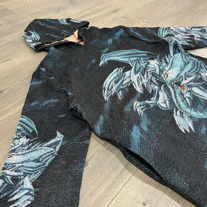 BLUE EYES WHITE DRAGON TAPESTRY HOODIE - RDMCLOTHINGART
