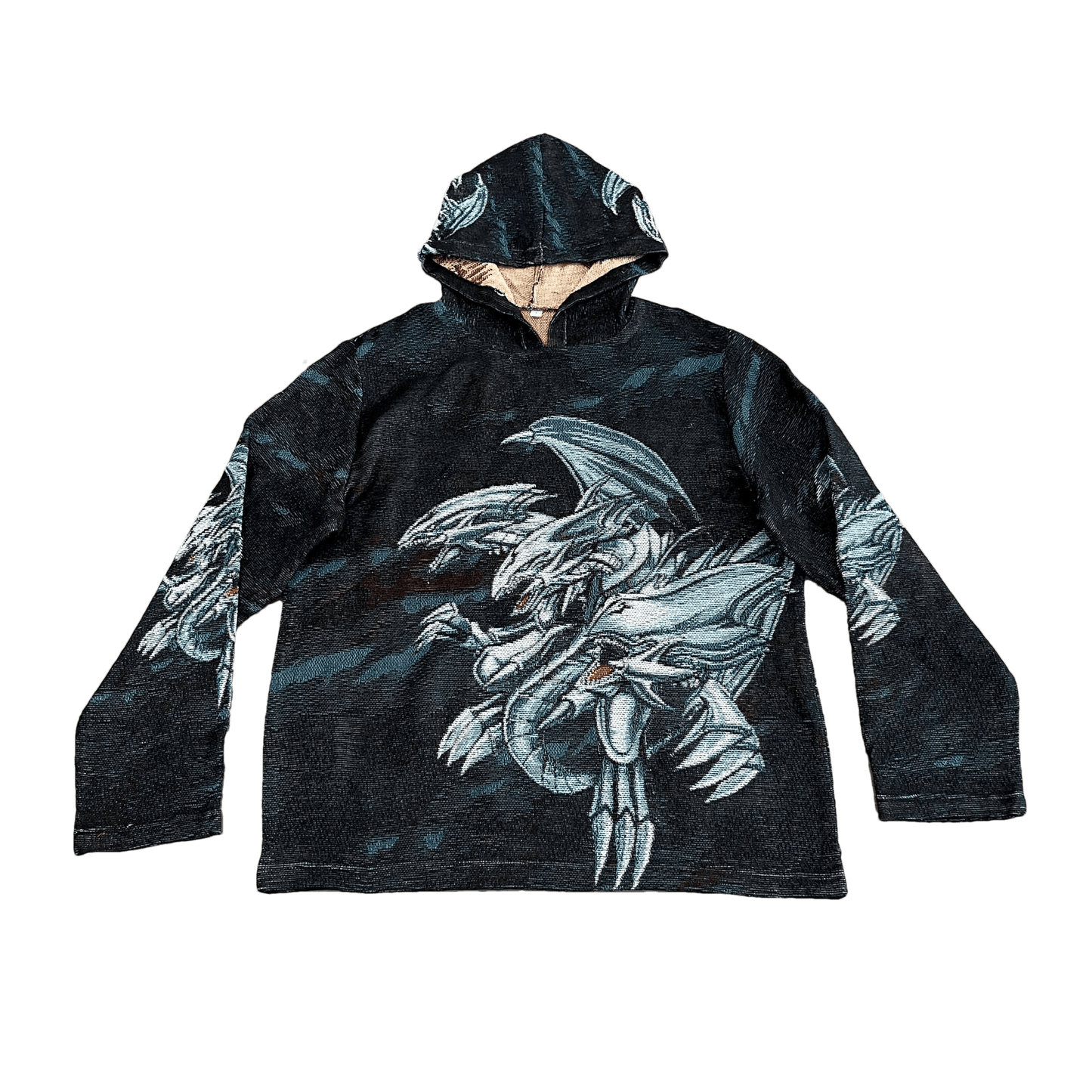 BLUE EYES WHITE DRAGON TAPESTRY HOODIE - RDMCLOTHINGART