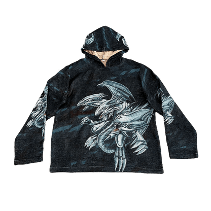 BLUE EYES WHITE DRAGON TAPESTRY HOODIE - RDMCLOTHINGART