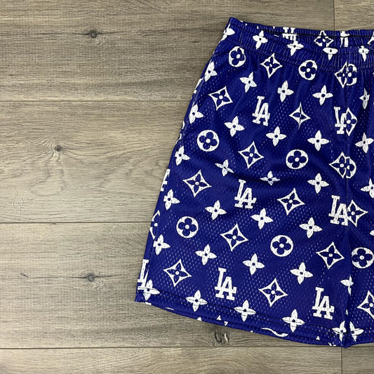 BLUE LA MESH SHORTS-8675 - RDMCLOTHINGART