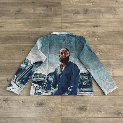 RDMCLOTHINGART tapestry hoodie BLUE NIP TAPESTRY JACKET