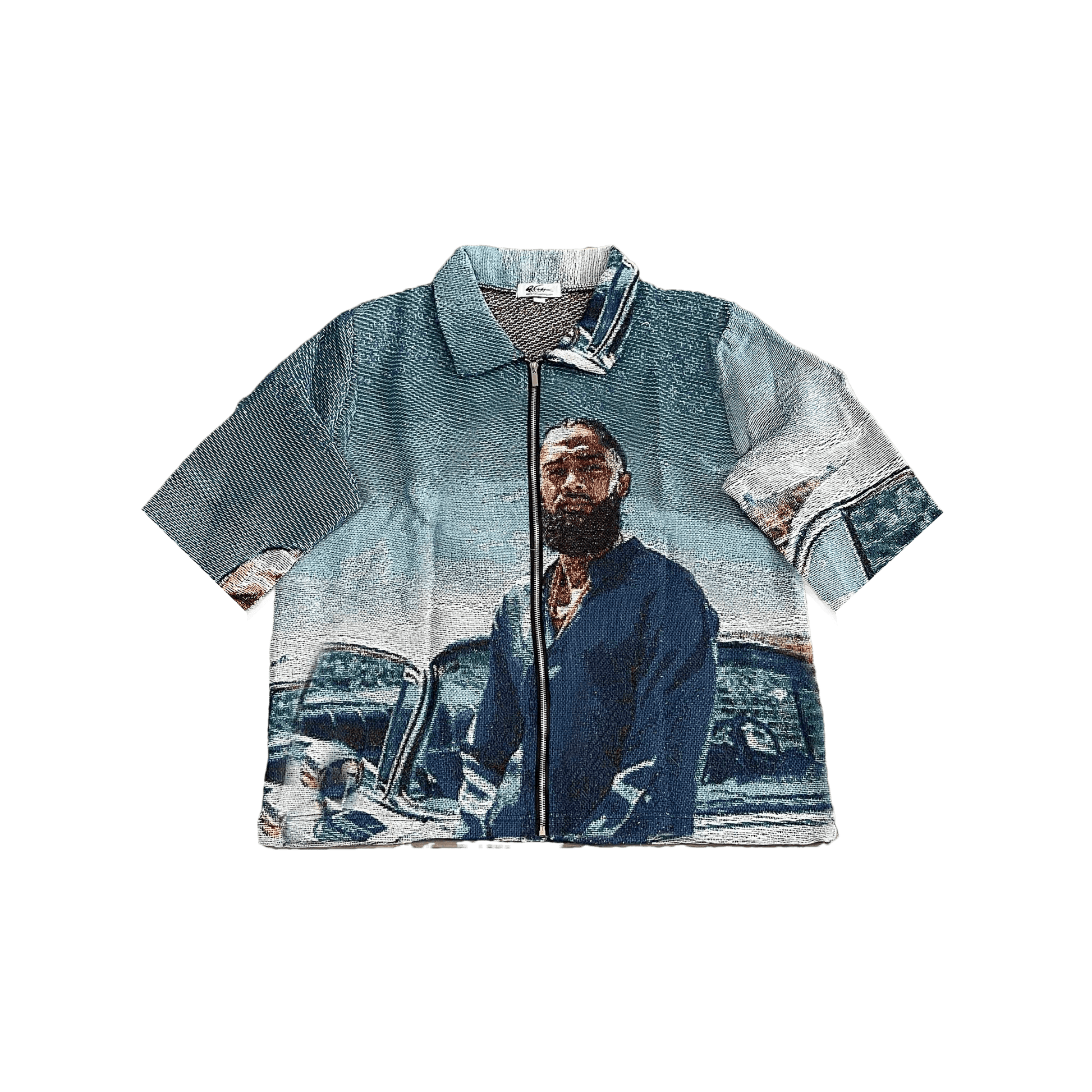 RDMCLOTHINGART tapestry hoodie BLUE NIP TAPESTRY TEE