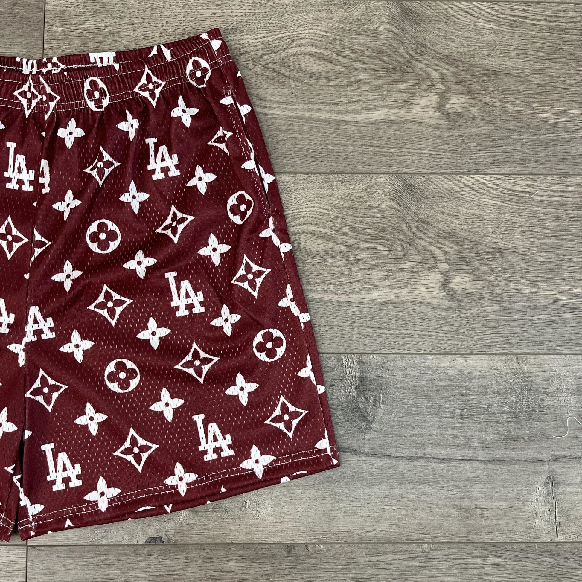 BROWN LA MESH SHORTS-8666 - RDMCLOTHINGART