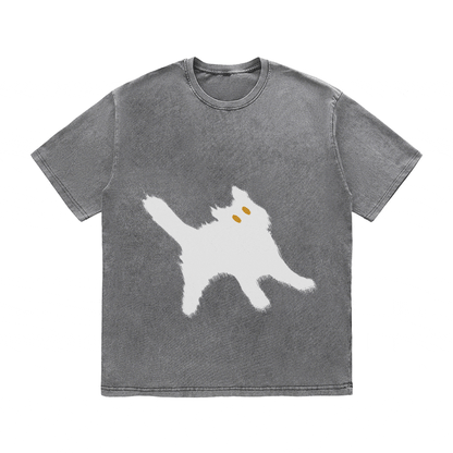RDMCLOTHINGART tapestry hoodie CAT HEAVY WEIGHT COTTON TEE-9304