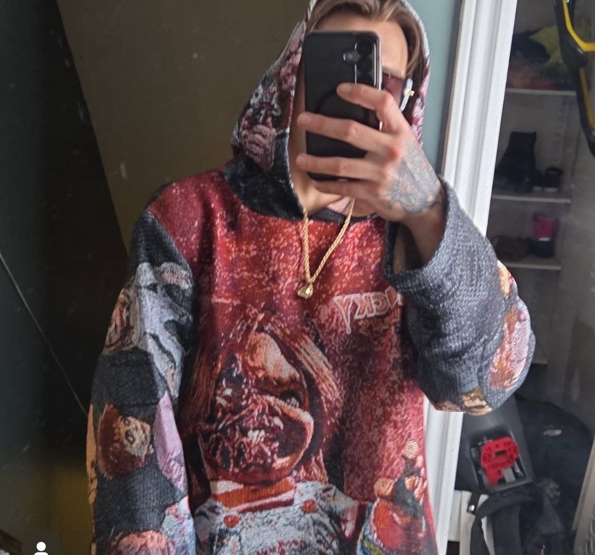RDMCLOTHINGART tapestry hoodie CHUCKY TAPESTRY HOODIE