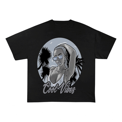 RDMCLOTHINGART tapestry hoodie COOL VIBES HEAVY WEIGHT COTTON TEE-9035