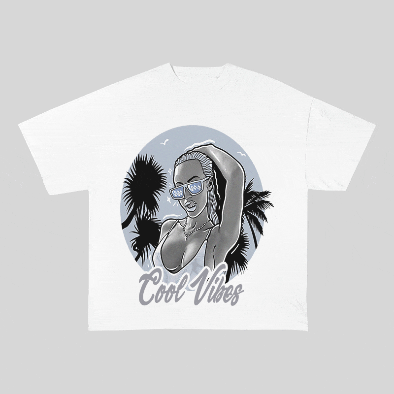 RDMCLOTHINGART tapestry hoodie COOL VIBES HEAVY WEIGHT COTTON TEE-9035