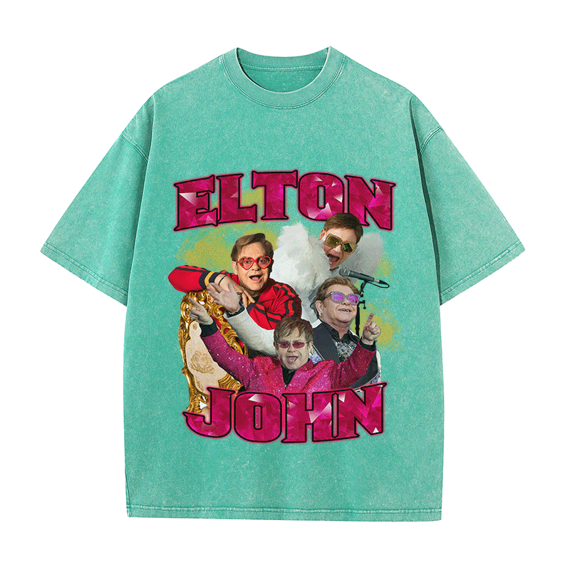 RDMCLOTHINGART tapestry hoodie ELTON JOHN HEAVY WEIGHT COTTON TEE-9123